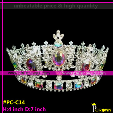 4 inch King crowns for sale,Round fully Pageant Crowns