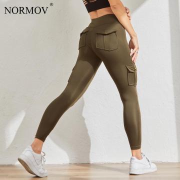 NORMOV High Waist Women Leggings Pocket Fitness Gym Sport Leggings for Women Workout Running Push Up Legging