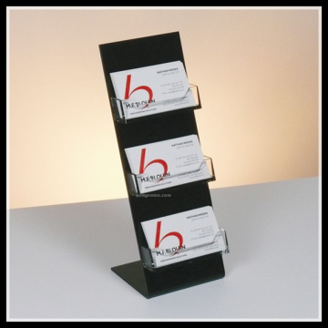 black 3 tiers L shape acrylic card holder,acrylic brochure holder