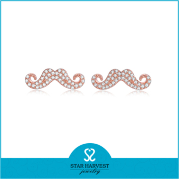 Wholesale Quality 925 Sterling Silver Moustache Beard Stud Fancy Stud Earring