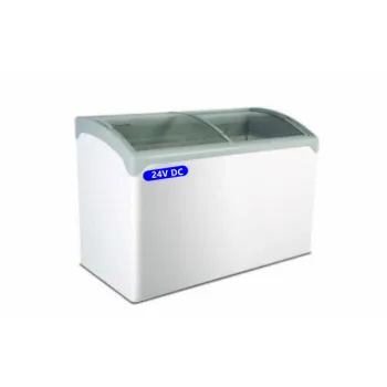 Top Solar Freezer Manufacturer: 10Cu.ft 24V DC Deep Chest Display Freezer for Ice Cream and Commercial Use - Fully Solar Powered