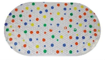 oval anti slip Pvc foaming bath Mat with printing