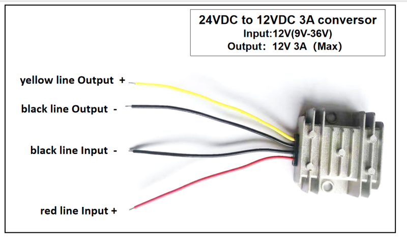 24VDC to 12VDC 3A voltage Regulator electric converter