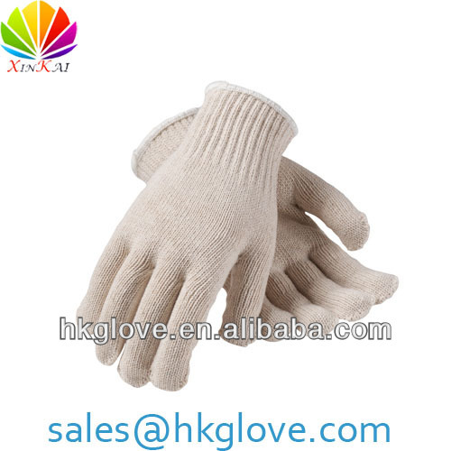 7 gauge Natural White Cotton Gloves Factory from Zhejiang China HKA1108