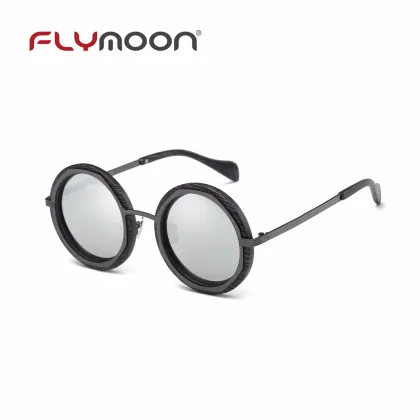 Colorful Patterned Round Frame UV400 Polarized Wholesale Mirror Lens Sunglasses