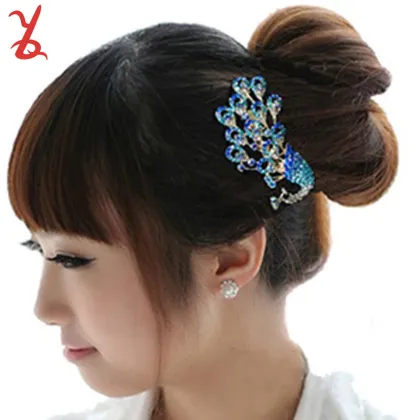 explosion models Phoenix hairpin Supplying professional quality Rhinestone hairpin Korean peacock hair comb