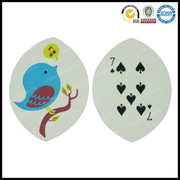 Mini die cut shape funny fashion design bird shape paper board playing cards gift card
