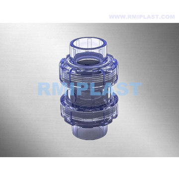 Bersihkan PVC Ball Check Valve True Union Din