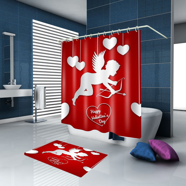 Different size digital printing brick wall design shower curtain