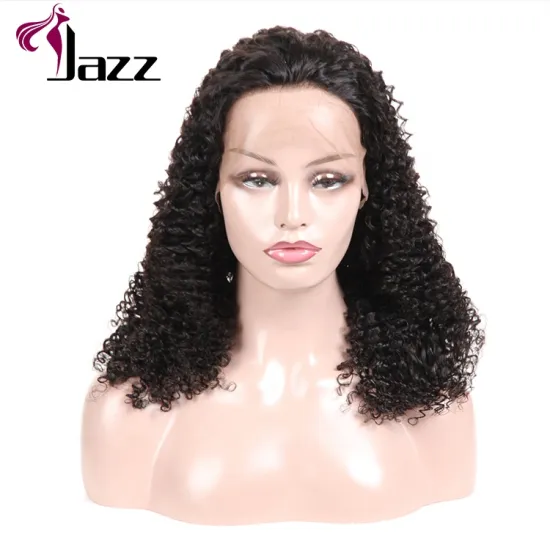 Wholesale 130% 150% 180% Density HD Kinky Curly Full Lace Human Hair Wigs Brazilian Virgin Hair Transparent Lace Front Wig