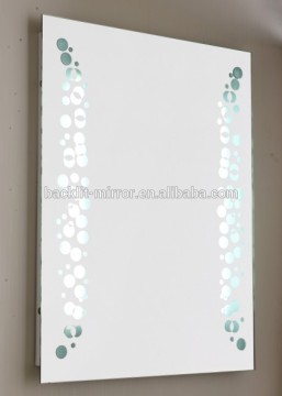 IllumIlluminated mirror with blue tooch,LED illuminated mirror in apartment bathroom