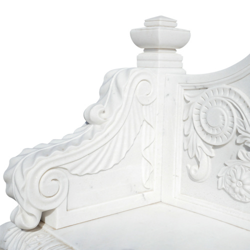 Classical Design Engraved Stone Bench with Floral Details