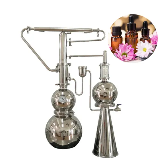 Home Use Onion Essential Oil Steam Extractor Equipment Rose Oil Distillation Unit