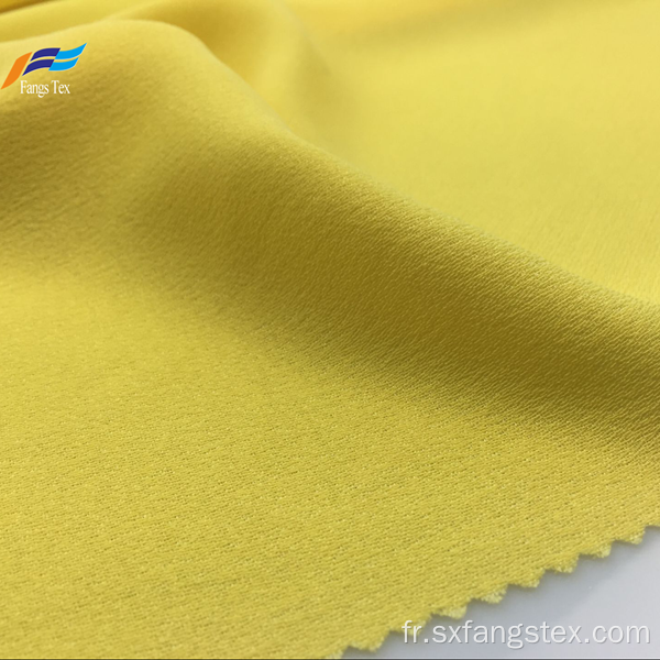 Tissu de robe de dames jaune teint en fil 100% polyester