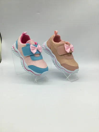 new design kid girl bow sport shoe