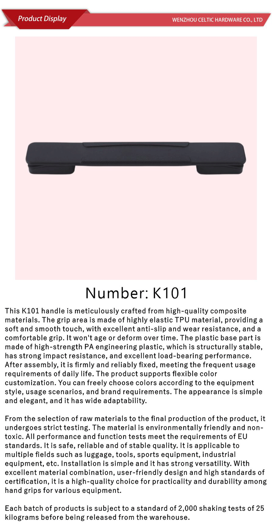 Strong luggage handle with high capacity