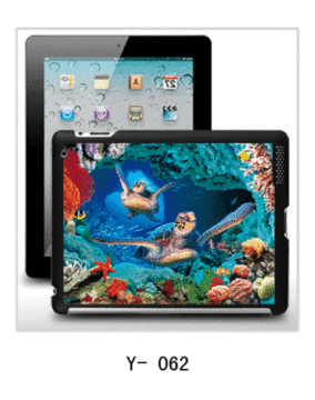 Tartaruga foto caso Ipad 3d, con foto 3d, pc cassa rivestita in gomma, colori multipli