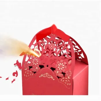 Elegant laser cut swan wedding gift favor candy box