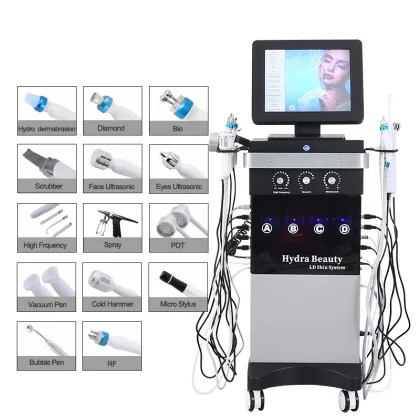 Oxygen and Hydrogen Bubble Skin Cleansing and Moisturizing Hydrofacial Beauty Machine