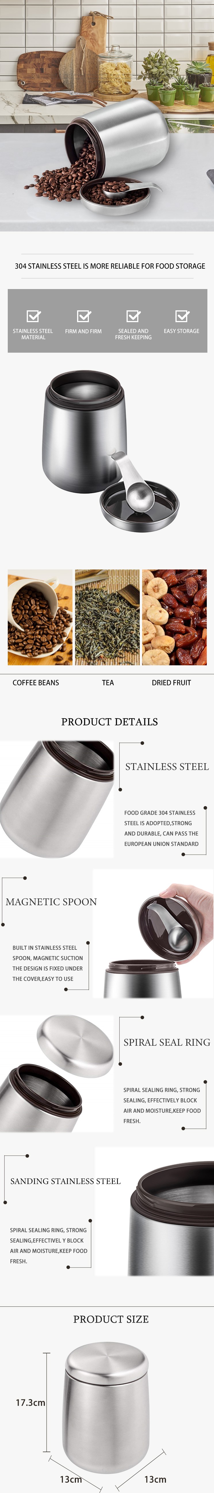 stainless steel coffee canister