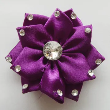 Satin Ribbon Multilayers Flower With Crystal
