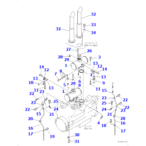 Loader WA1200-3 Muffler 42C-02-11112