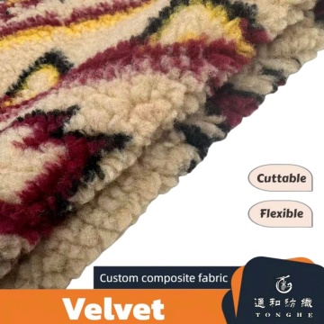 Elegante tejido de terciopelo de lana de cordero jacquard