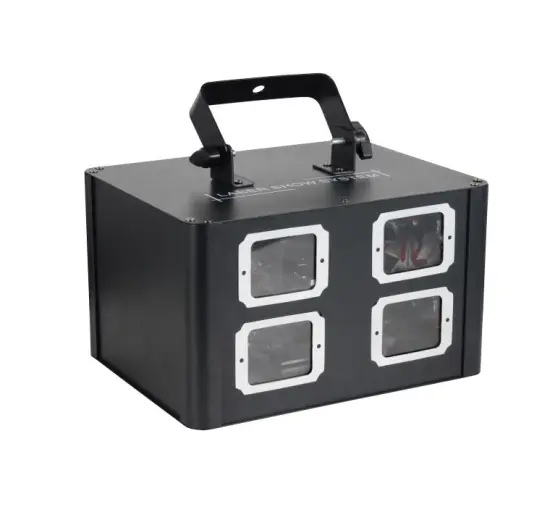 Laser Light DJ 4 Lens Laser Light Show - 4-Eye 4 Heads Square Double Layer RGB Full Color