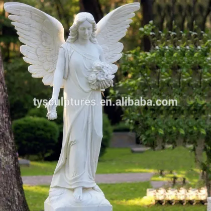 High quality fiberglass archangel statue custom resin serene angel sculpture