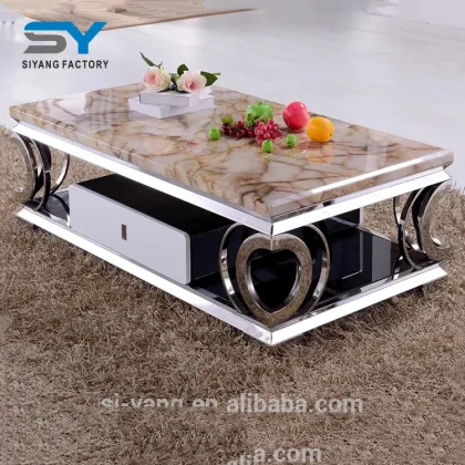 European Rug Stainless Steel Diamant Coffee Table