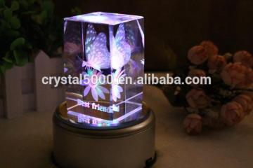 personalized crystal 3D laser carved cube for gifts