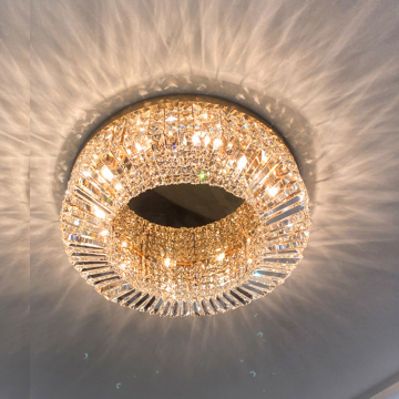 โคมไฟเพดาน LED คริสตัลสุดหรูสำหรับห้องนอน
