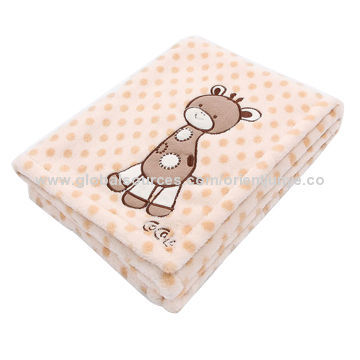 Babies' Soft Blanket, Made of 100% Polyester Larcher, in All-over Dots Print