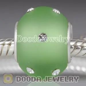 Fashion European Beads| European Glass Beads| Kera Glass Beads With Swarovski Crystal Accent 
