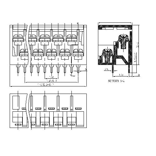 AT824-7.62XXX-01 Barrier Terminal Block Pitch7.62mm