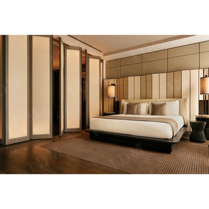 Conjunto moderno de móveis de quarto de hotel personalizado