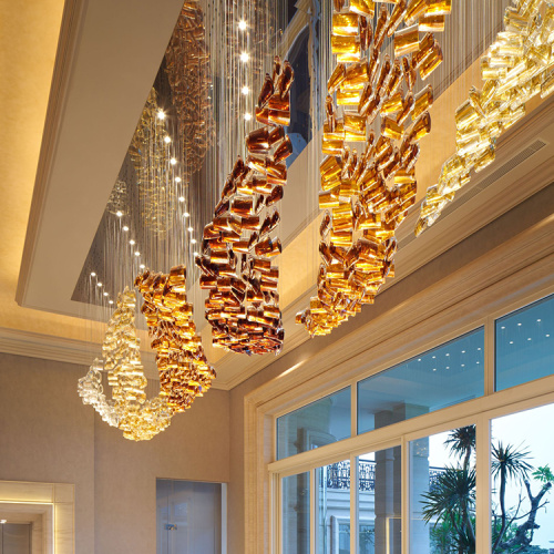 Luxury lobbly glass crystal chandelier pendant light