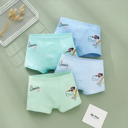 Spring New Children Cotton Underwear Comfortable Baby Cartoon Printed Boxer Shorts