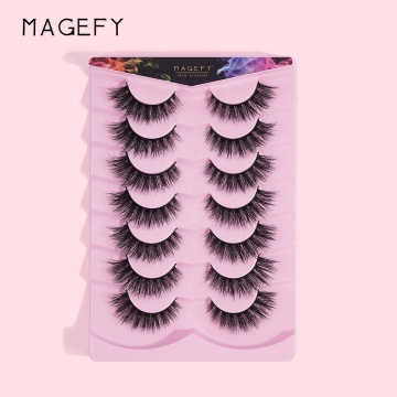 MAANGE Synthetic Fiber False Eyelashes - Vegan Faux Cil Wholesale Pack of 7 Pairs