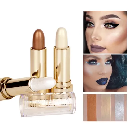 Professional Highlight and Contour Stick: Shimmer Face Cosmetics for a Shiny Solid Look