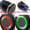 16mm 19mm 22mm 25mm Dual Color Bi-Color RED/GREEN Ring LED 1NO1NC Reset Momentary Anti-Vandal Electric Car Push Button Switch
