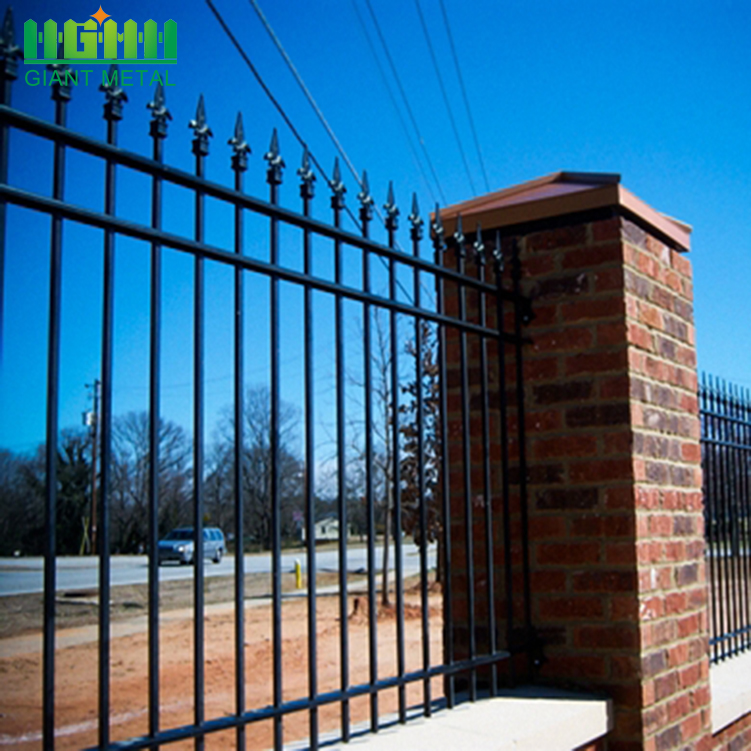Picket Wrought Iron Steel Tubular Prefab Fence Panels