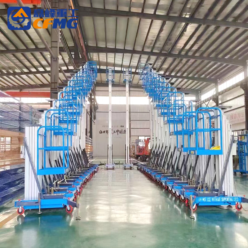 Electric Hydraulic Double Mast Aluminum Lift for Single Person Aerial Work Platform