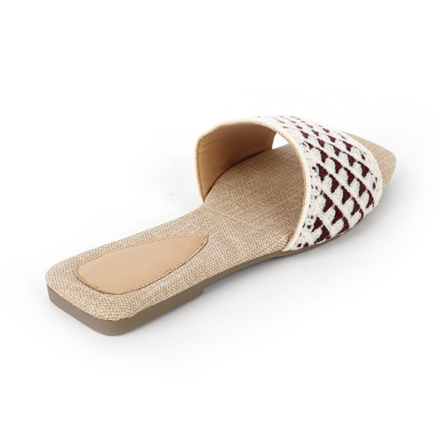 Woolen flat bottomed slippers