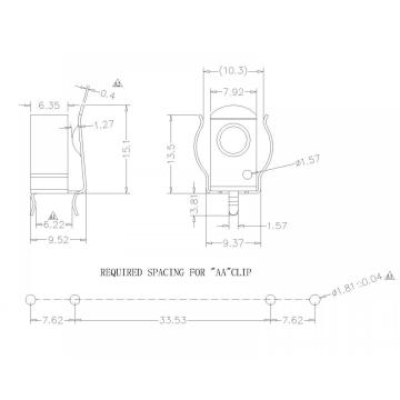 BATTERY CLIP For CR134A BS-S-SI-R-CR134A-13.5