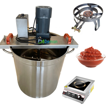 50L Gas/Electric Pepper Sauce Cooker with Mixer for Soup and Jam Stirring