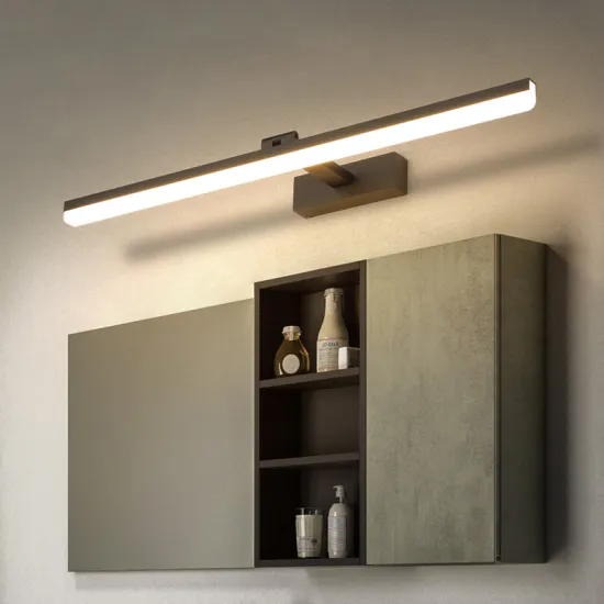 24 Inch Black LED Vanity Light - Adjustable Modern Bathroom Mirror Fixture