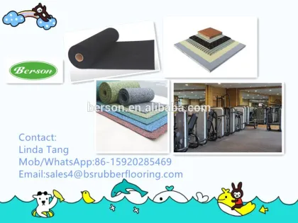 Noise reduction shock absorption easy install elastic gym rubber floor covering