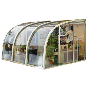 Tempered Glass Polycarbonate Material Telescopic Sunroom