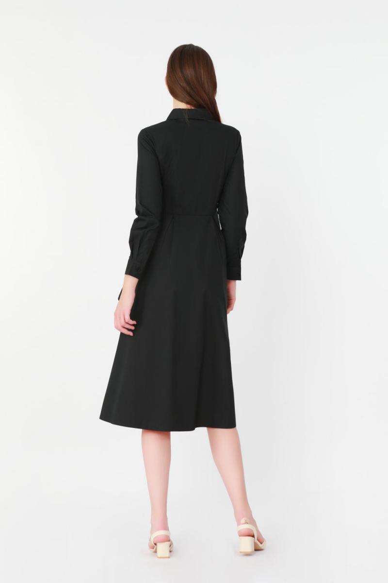 One-side Draped Shirt Dress